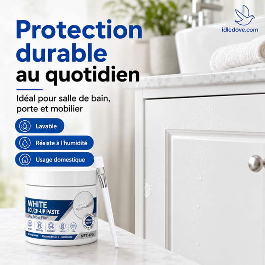 Pâte de retouche pour meubles blancs avec pincea