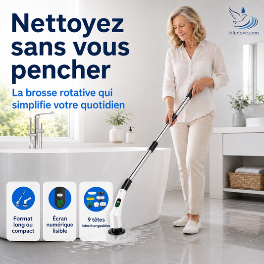 Brosse de nettoyage rotative électrique améliorée avec écran LE