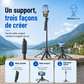 🔥Perche selfie 4 pieds ultra stable｜Hauteur réglable jusqu’à 180 cm pour des prises de vue sans tremblement