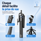 🔥Perche selfie 4 pieds ultra stable｜Hauteur réglable jusqu’à 180 cm pour des prises de vue sans tremblement