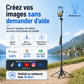 🔥Perche selfie 4 pieds ultra stable｜Hauteur réglable jusqu’à 180 cm pour des prises de vue sans tremblement