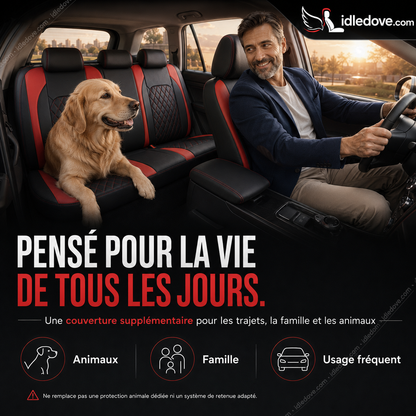 📢📢50% DE RÉDUCTION !! ⏰ Ensemble de 9 housses de siège auto en cuir – Ajustement universel, durables & faciles d'entretien – Parfaites pour le confort & la protection en voiture 🚗