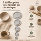 Gabarit pour pied de poterie et outil de centrage pour le parage de l'argile