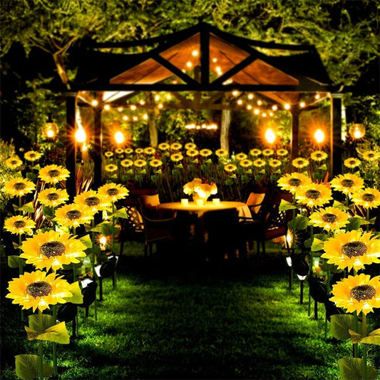 🌻Lampes LED solaires en forme de tournesol à planter dans le jardin