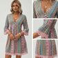 Mini-robe femme à col en V et imprimé bohème