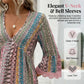 Mini-robe femme à col en V et imprimé bohème