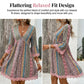 Mini-robe femme à col en V et imprimé bohème