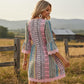 Mini-robe femme à col en V et imprimé bohème
