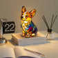 Lampe de table LED en forme de chiot avec effet « color-blocking »