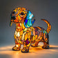 Lampe de table LED en forme de chiot avec effet « color-blocking »