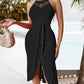 Robe sans manches à encolure halter asymétrique pour femme