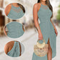 Robe sans manches à encolure halter asymétrique pour femme