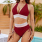 🔥Achetez-en 2, la livraison est offerte💃Ensemble de bikini à taille haute et effet amincissant, avec motif color block