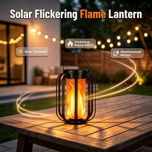 Lanterne solaire à flamme vacillante