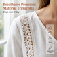 Women's Lace V-Neck 7/8 Sleeve Blouse