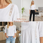 Women's Lace V-Neck 7/8 Sleeve Blouse